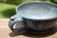 Cappuccino Cup or Soup Mug In Slate Blue - Handmade to Order