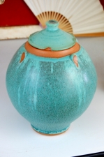Turquoise Lidded Jar or Urn