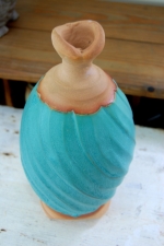 Tall Twisted Turquoise Bottle