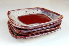 Square Dessert Plate in Red