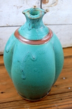 Tall Turquoise and Rust Bottle