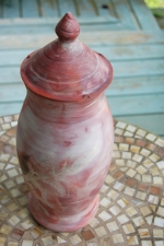 Large Fiery Raku Lidded Jar or Crematory Urn - In Stock and Ready to Ship