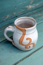 Shale Mug with Rust Waves - Handmade to Order