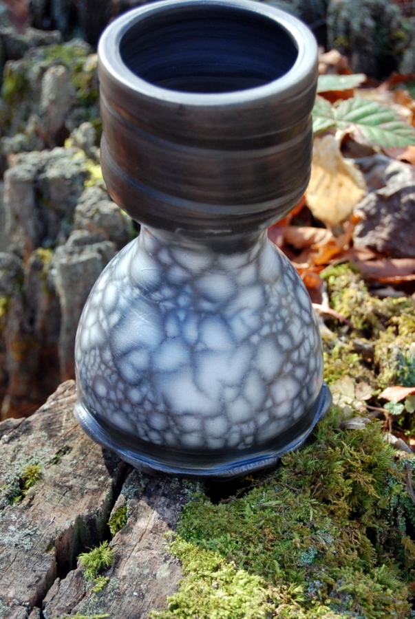 Naked Raku Pottery Vase Hand Thrown Pottery Vase Black Raku Pottery