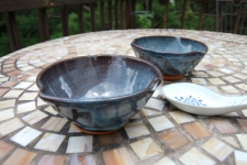 Set of Four Snack Bowls or Rice Bowls in Slate Blue - Handmade to Order