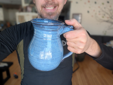 Huge Slate Blue Monster Mug - Handmade to Order