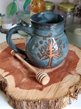 Huge Slate Blue Tree of Life Mug - Handmade to Order
