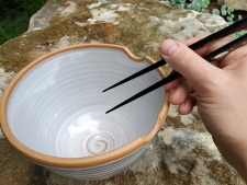 Huge Noodle Bowl or Ramen Bowl with Chopstick Rests in Shale - Handmade to Order