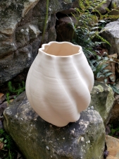Twisting Porcelain Petal Flower Vase - IN STOCK 