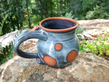 Polka Dot Mug in Slate Blue - Made to Order 