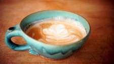 Cappuccino Cup or Soup Mug In Turquoise Falls - Handmade to Order