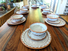 Woven Dinnerware Set of 8 Place Settings in Shale - Handmade to Order 