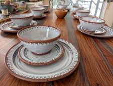Peaked Dinnerware Set of 8 Place Settings in Shale - Handmade to Order - Pick up Only