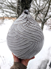 Ridged Teardrop Bottle in Shale- In Stock and Ready to Ship  