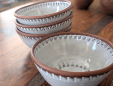 Set of Four Soup Bowls, Peaked in Shale- Handmade to Order