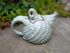 Woven Teapot in Lichen - Handmade to Order