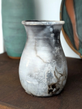 Lunar Smoke Raku Vase - In Stock and Ready to Ship
